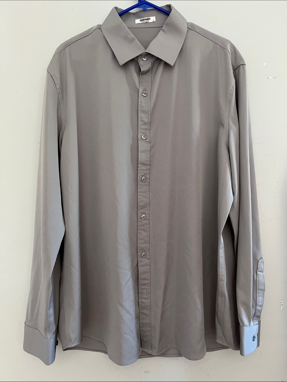 Men's Long-Sleeve Dress Shirt in Light Gray